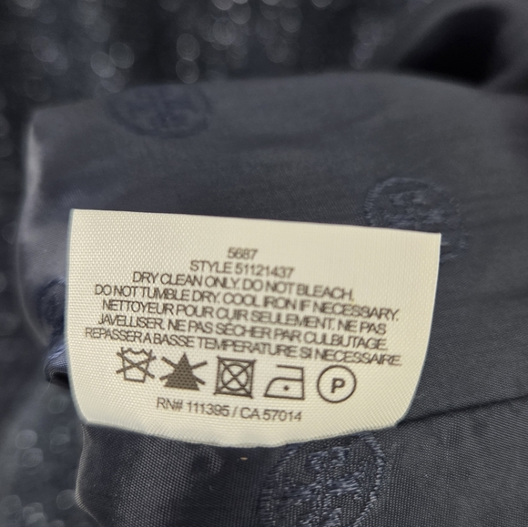 Tory Burch Jackson Shimmer Sheath Navy Dress Size 10 Style 51121437 - Picture 8 of 12